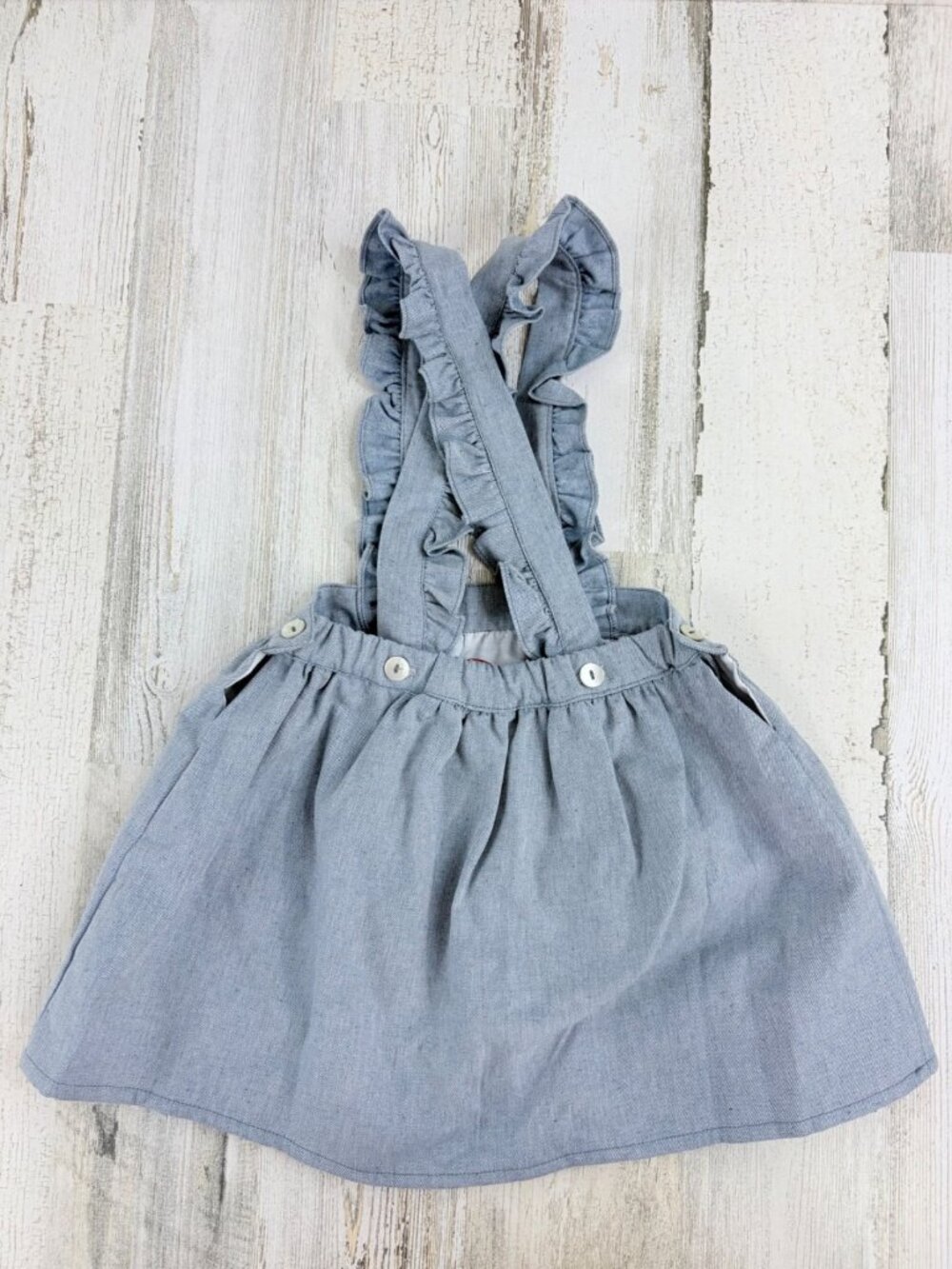 La Coqueta Sz 3T Dusty Blue Agata Girl Pinafore Skirt NWT - Picture 9 of 13
